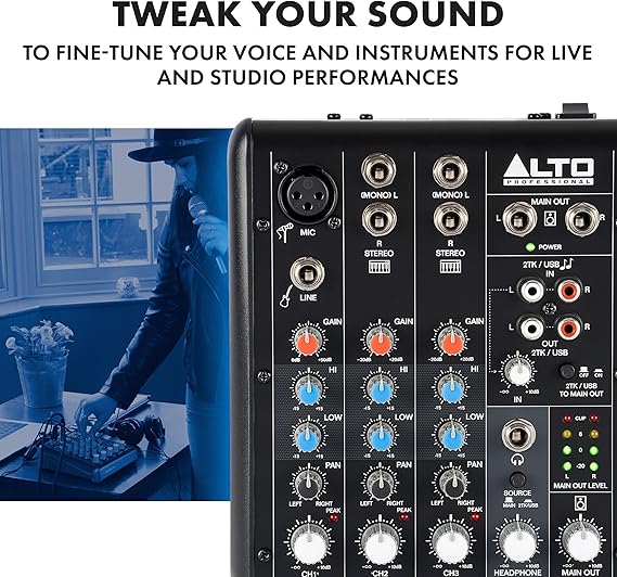 Alto Professional TRUEMIX500 5-Channel Analog Mixer with USB - Each