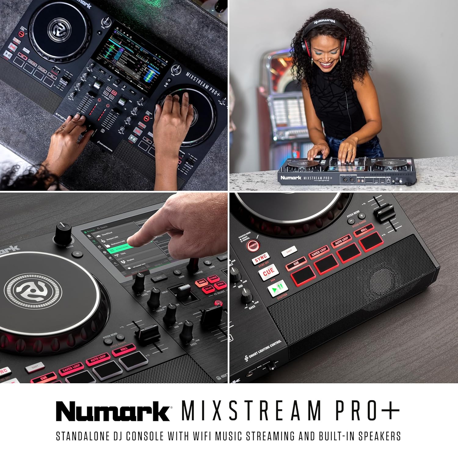 Numark Mixstream Pro + Standalone Streaming DJ Controller with Amazon Music