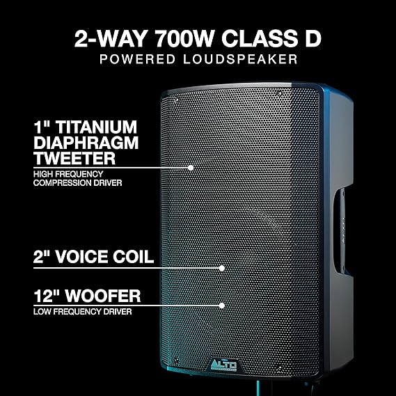 Alto Professional TX312 700 Watt 12 Inch 2 Way Powered PA Loudspeaker - Each