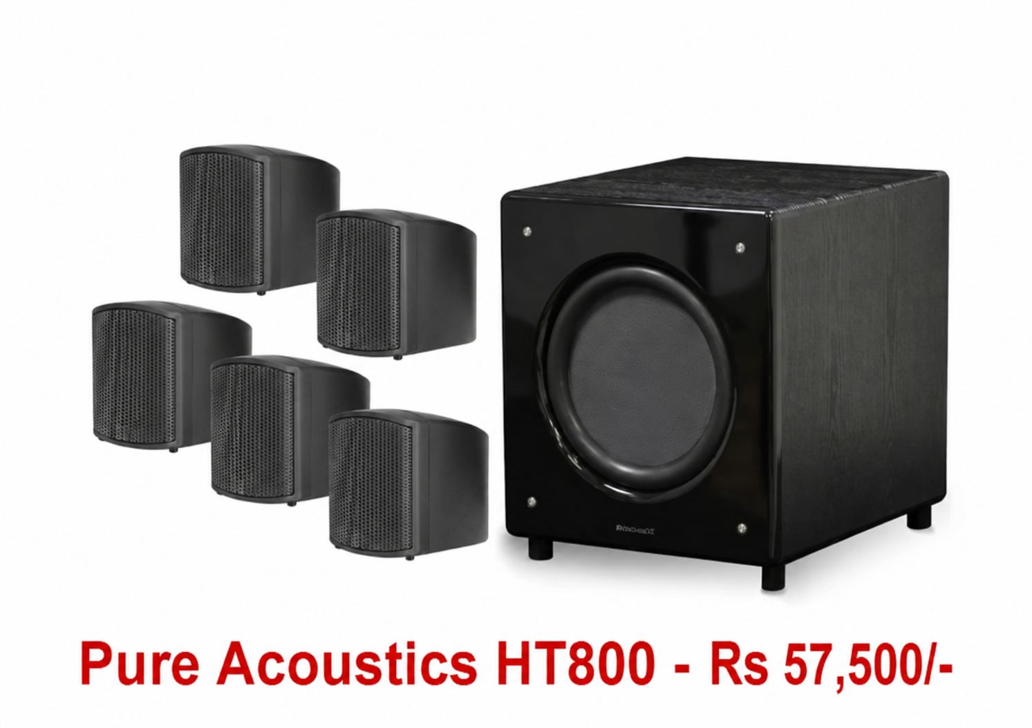 Pure Acoustics 5.1 Satellites Speaker Package HT-800 with Supernova 5 SN10 Subwoofer - Set