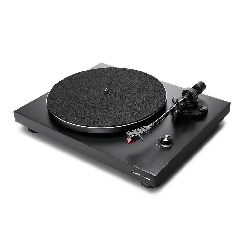 Argon Audio TT-3 Plus Belt Drive Turntable with Ortofon 2M Red Cartridge and ATS Stabilization for High-Fidelity Vinyl Playback and Enhanced Analog Sound Performance - Audiomaxx India
