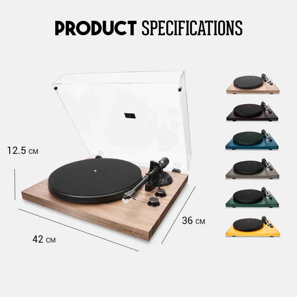 Argon Audio TT MK2 Belt Drive Turntable with Audio-Technica AT3600L Cartridge for Smooth Vinyl Playback and High-Quality Analog Sound Performance - Audiomaxx India