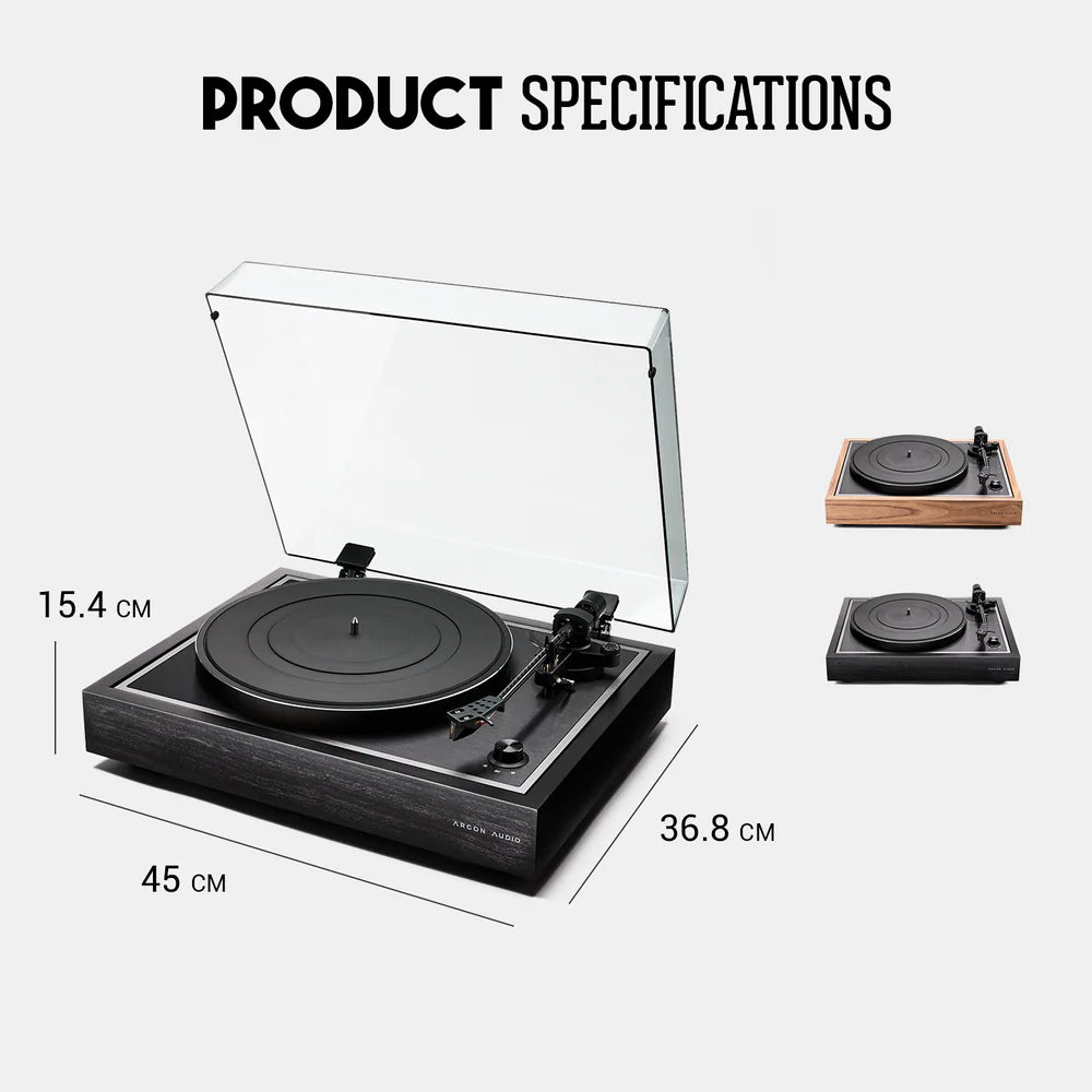 Argon Audio TT Signature Belt Drive Turntable with Ortofon 2M Cartridge, Floating Suspension and Advanced ATS Stabilization for Ultimate Reference-Level Vinyl Playback and Audiophile Sound Performance - Audiomaxx India