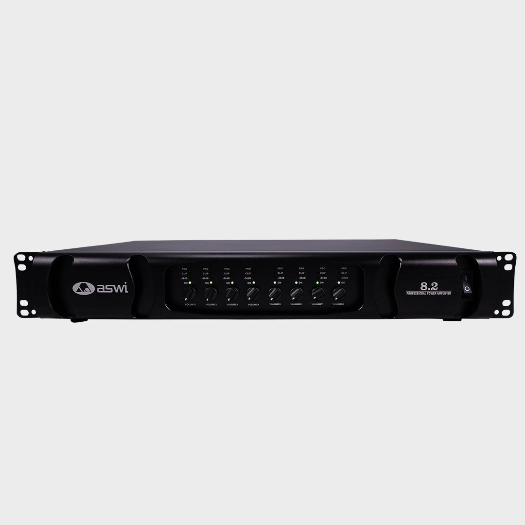 Urban Classic ASWI 8.2 Eight Channel Power Amplifier with 8 x 200W Output at 8 Ohms for Large-Scale Multi-Zone Audio Systems