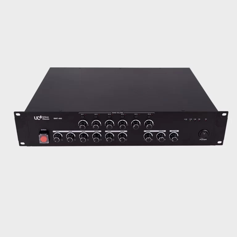 Urban Classic BMT 480 6-Zone Paging Audio Amplifier for Centralized Multi-Zone Announcements and Professional PA System Control - Audiomaxx India