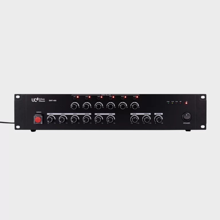 Urban Classic BMT 480 6-Zone Paging Audio Amplifier for Centralized Multi-Zone Announcements and Professional PA System Control - Audiomaxx India