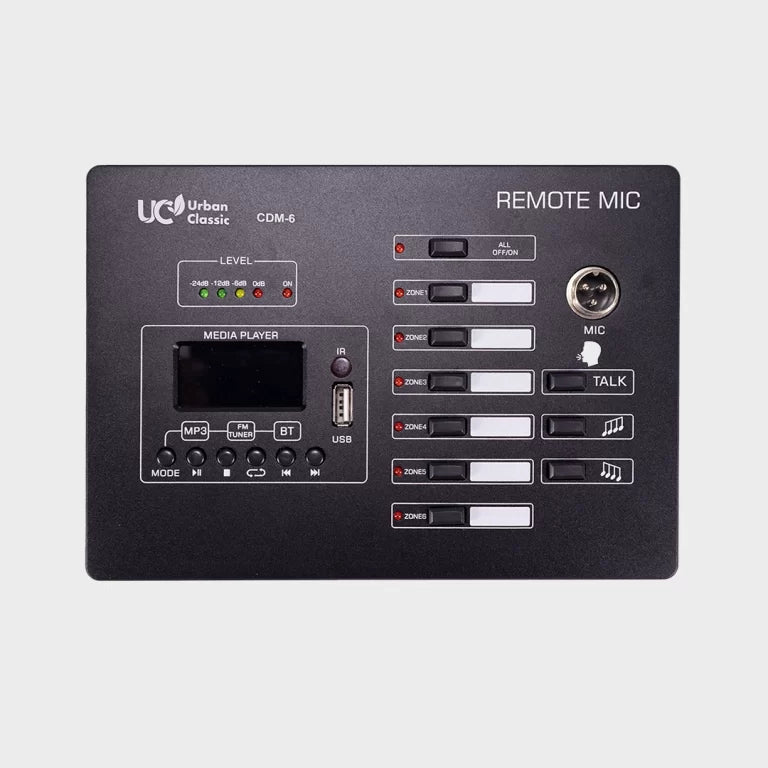 Urban Classic CDM 6 Remote Paging Microphone for BMT 480 6-Zone Amplifier with Direct Zone Selection and Clear Voice Transmission - Audiomaxx India