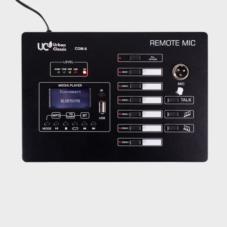 Urban Classic CDM 6 Remote Paging Microphone for BMT 480 6-Zone Amplifier with Direct Zone Selection and Clear Voice Transmission - Audiomaxx India