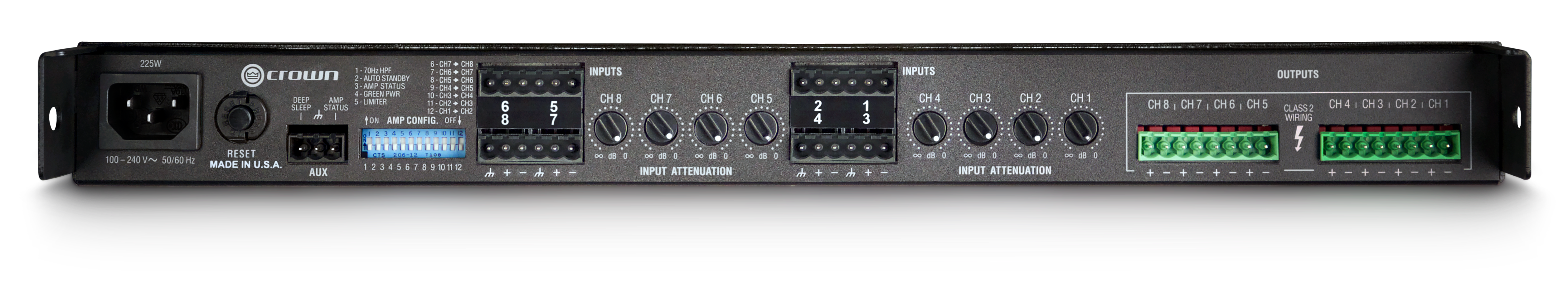 Crown CT8150 8-Channel Rackmount Power Amplifier - Each