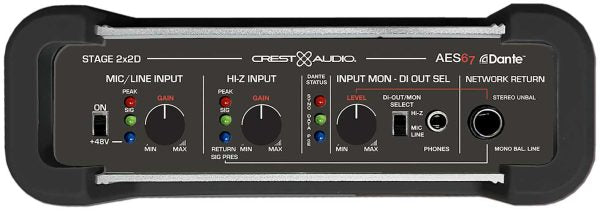 Crest Audio Stage™ 2x2D Dante/AES67 Network DI Box & Audio Interface (PoE Powered) - Audiomaxx India