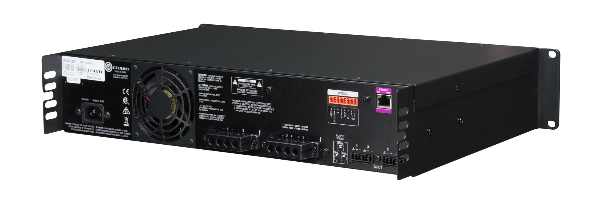 Crown CDi4x600 Analog input, 4 Channel Amplifier, 600W per Output Channel - Each