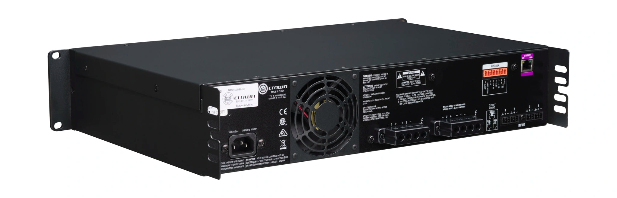 Crown CDi4x600 Analog input, 4 Channel Amplifier, 600W per Output Channel - Each