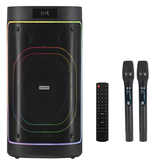 Digimore D-1202 Party Blaze 12" Trolley Speaker with 120W RMS and Dual Wireless Microphones