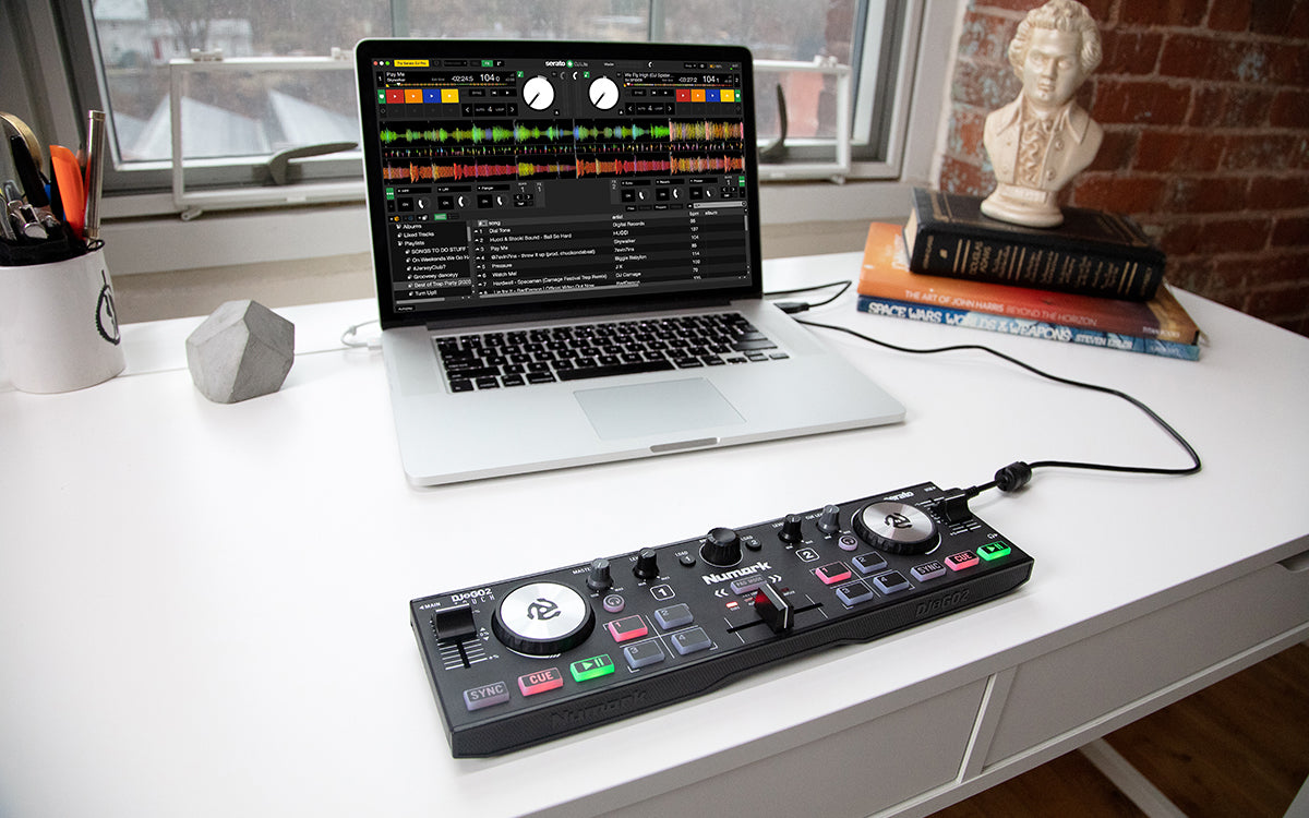 Numark DJ2GO2 TOUCH Pocket DJ Controller with Capacitive Touch Jog Wheels