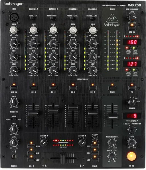 Behringer Pro Mixer DJX750 Professional 5-Channel DJ Mixer with Advanced Digital Effects and BPM Counter