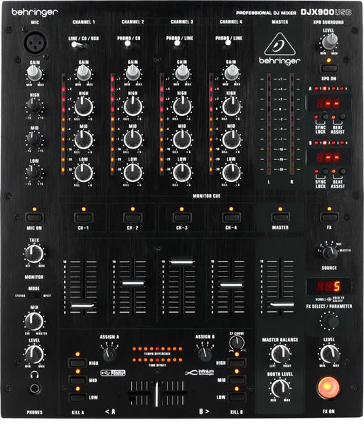 Behringer Pro Mixer DJX900USB Professional 5-Channel DJ Mixer with INFINIUM 'Contact-Free' VCA Crossfader, Advanced Digital Effects and USB/Audio Interface