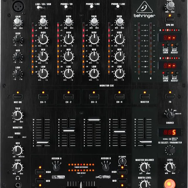 Behringer Pro Mixer DJX900USB Professional 5-Channel DJ Mixer with INF