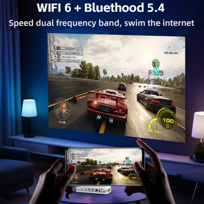 WOWOTO T10 Premium High-Performance Smart Portable Projector with Android OS, Ultra High Brightness, Dual-Band Wi-Fi & 1080p/4K Support