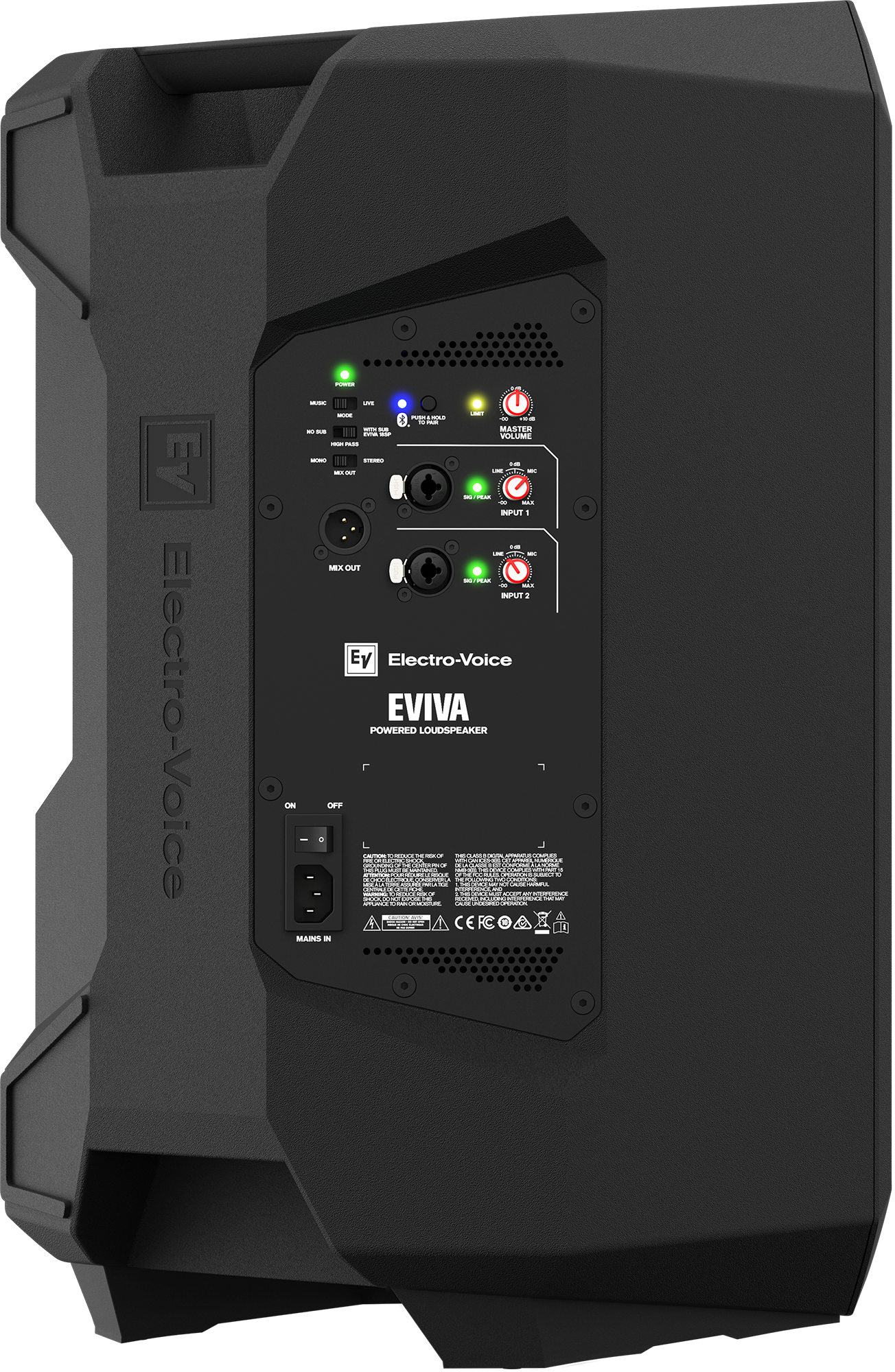 EV ElectroVoice EVIVA 12P 1000W 2 Way 12" Powered Portable Loudspeaker - Each