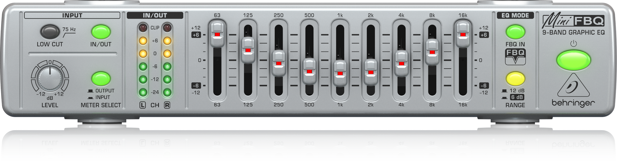 Behringer FBQ800 Ultra-Compact 9-Band Graphic Equalizer with FBQ