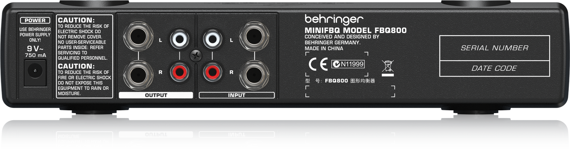 Behringer FBQ800 Ultra-Compact 9-Band Graphic Equalizer with FBQ