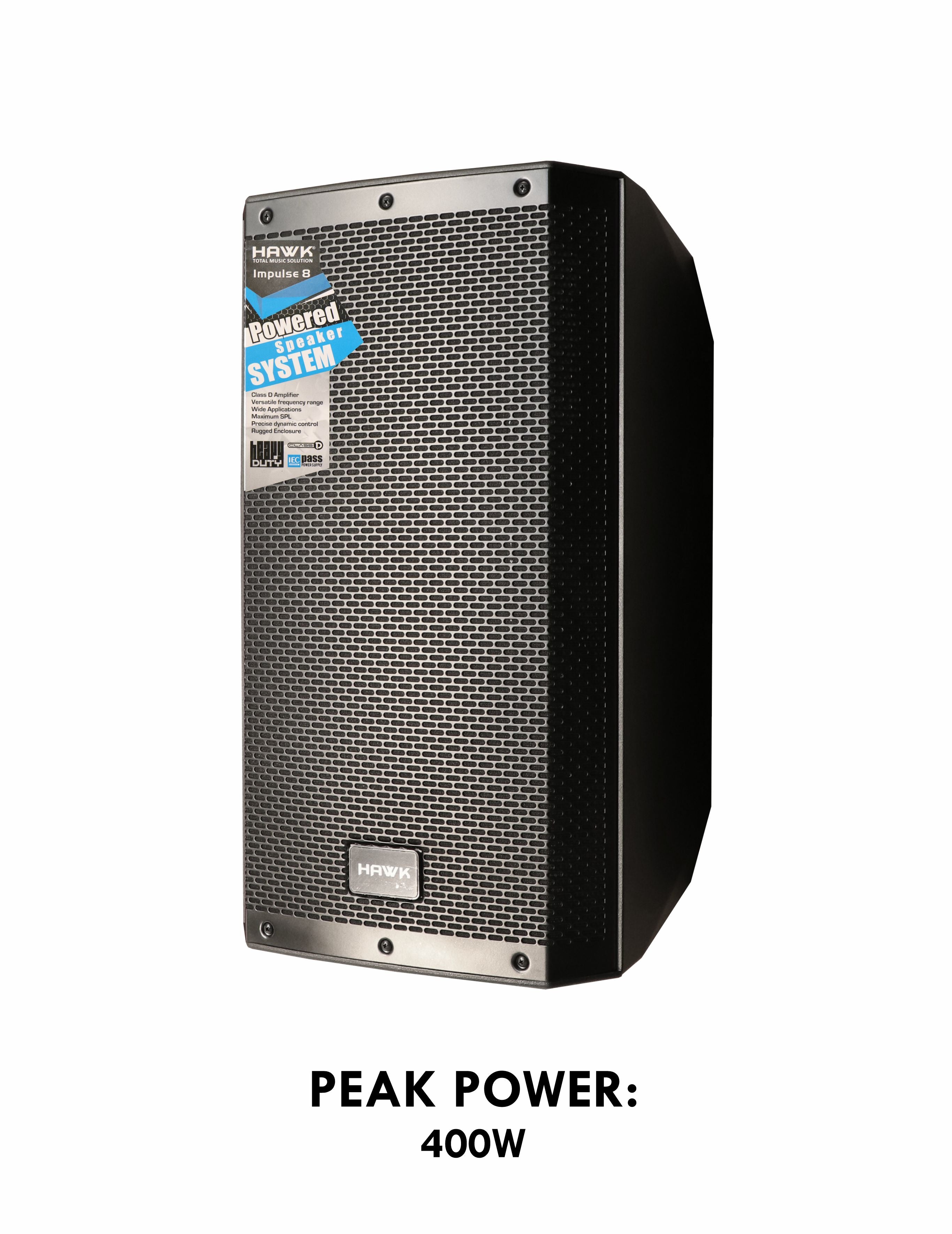 HAWK Impulse 8 Impulse Series 8 inch Active Speaker with 4 DSP Premium High-Performance Professional Loudspeaker System