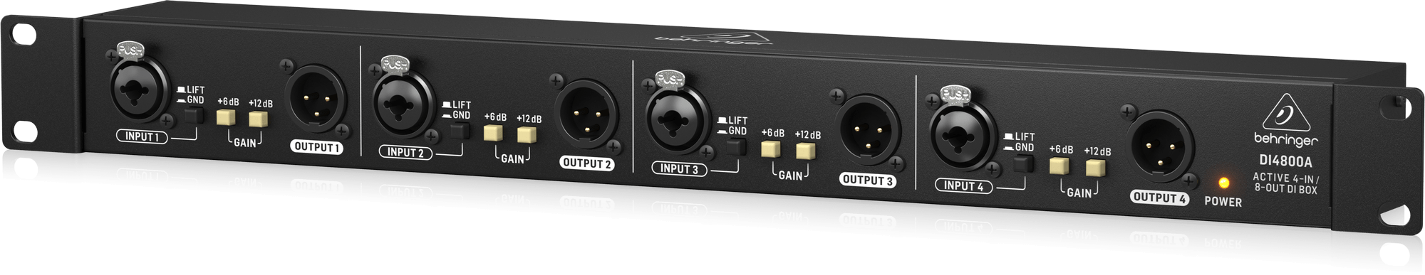 Behringer DI4800A Professional 4-Channel Active DI Box, Booster and Line Isolator