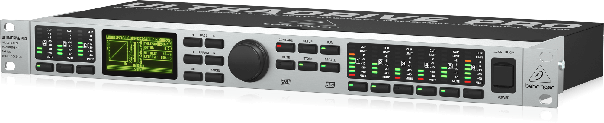 Behringer Ultra Drive Pro DCX2496 Ultra-High-Precision Digital 24-Bit/96 kHz Loudspeaker Management System Product Features