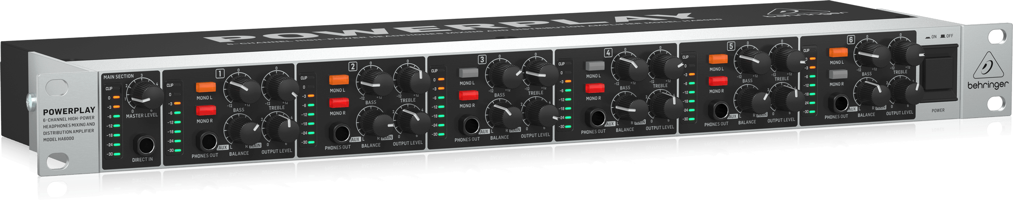 Behringer Powerplay HA6000 6-Channel High-Power Headphones Mixing and Distribution Amplifier