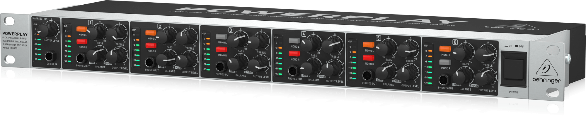 Behringer Powerplay HA6000 6-Channel High-Power Headphones Mixing and Distribution Amplifier