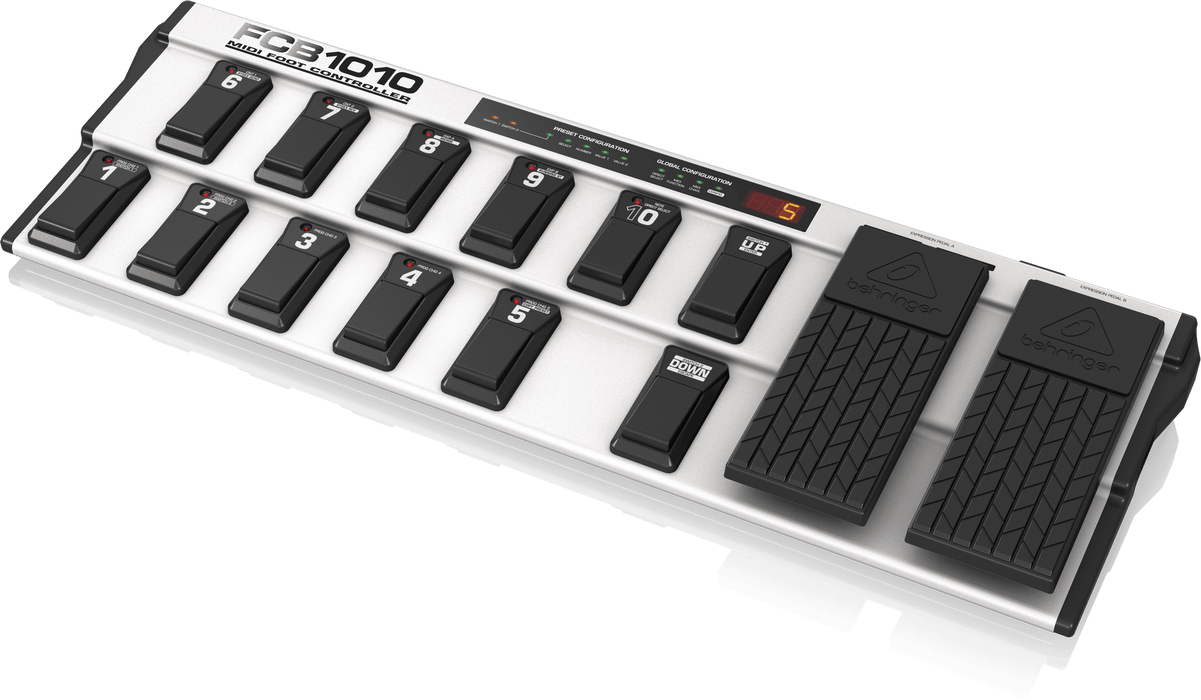 Behringer FCB1010 MIDI Foot Controller Ultra-Flexible MIDI Foot Controller with 2 Expression Pedals and MIDI Merge Function