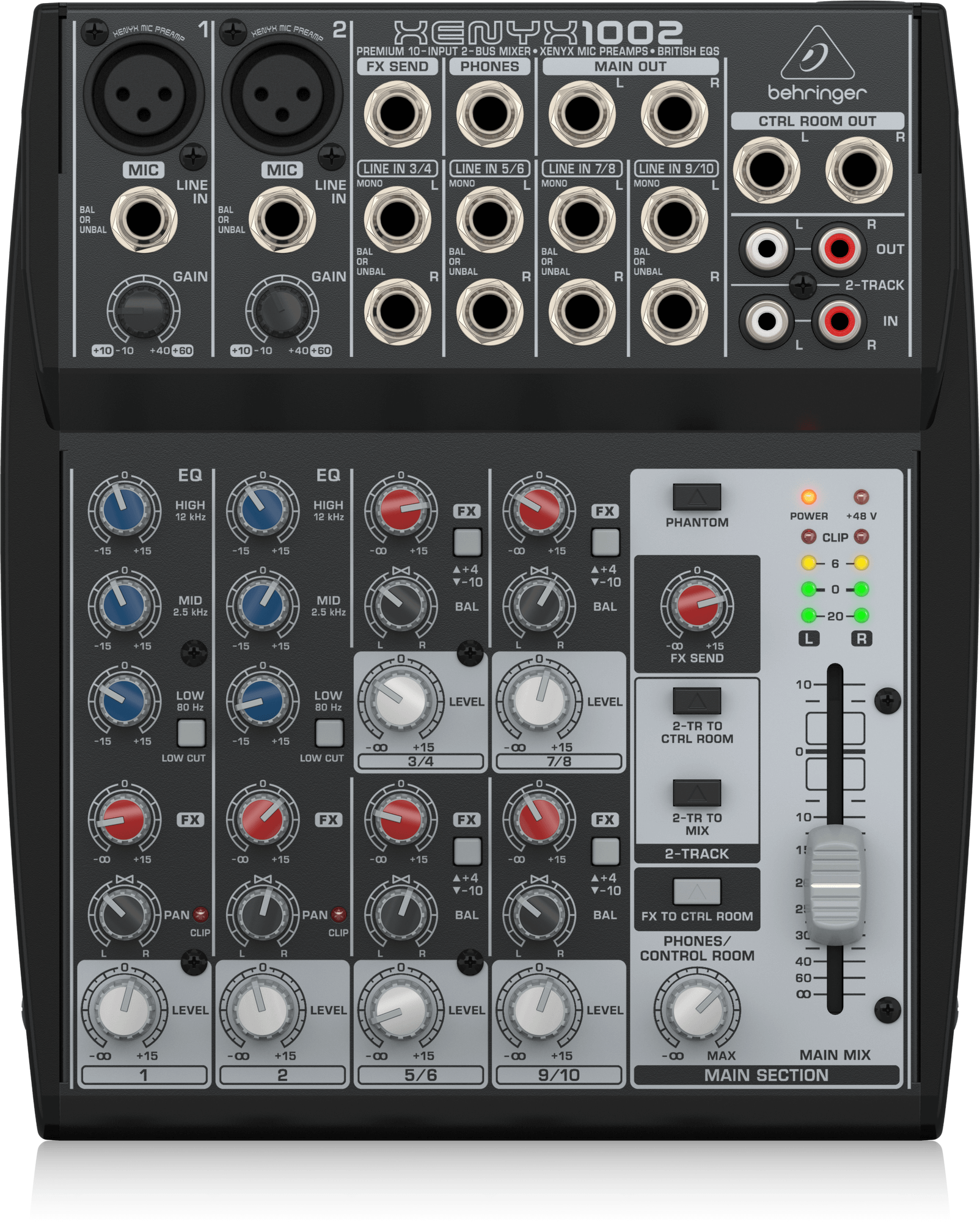 Behringer Xenyx 1002 Premium 10-Input 2-Bus Mixer with XENYX Mic Preamps and British EQ