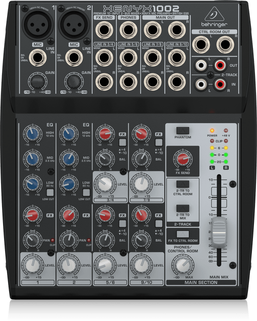 Behringer Xenyx 1002 Premium 10-Input 2-Bus Mixer with XENYX Mic Preamps and British EQ