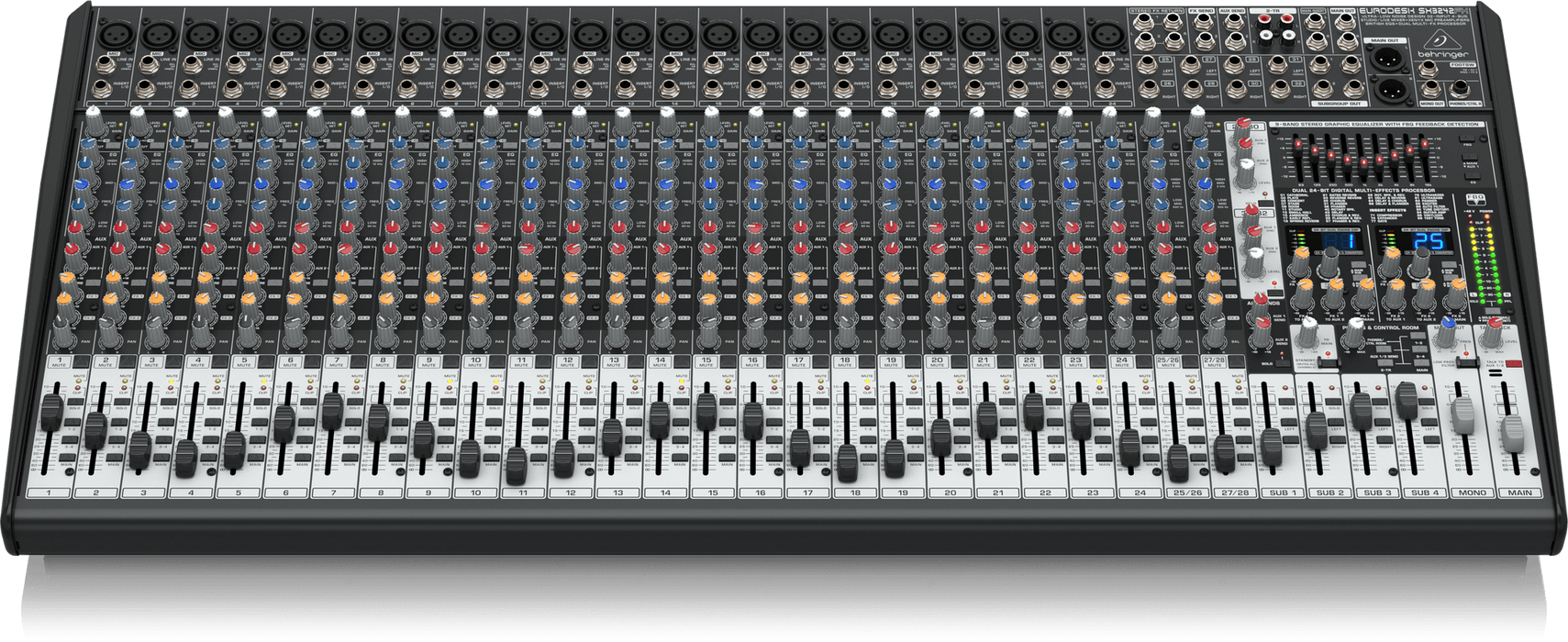 Behringer Eurodesk SX3242FX Ultra-Low Noise Design 32-Input 4-Bus Studio/Live Mixer with XENYX Mic Preamplifiers, British EQ and Dual Multi-FX Processor