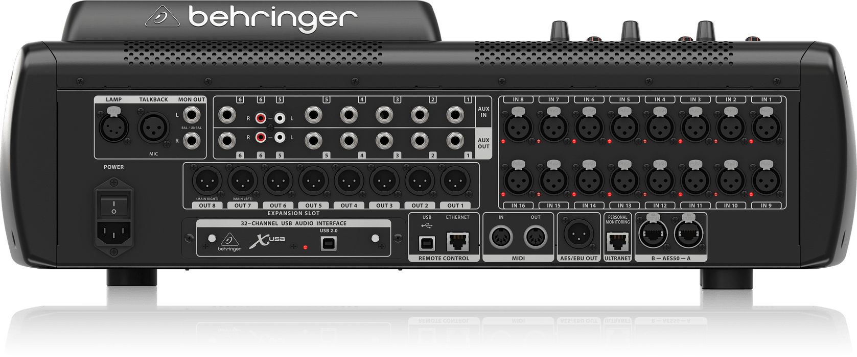 Behringer X32 Compact 40-Input, 25-Bus Digital Mixing Console with 16 Programmable Midas Preamps, 17 Motorized Faders,-Channel LCD's, 32-Channel Audio Interface and iPad/iPhone * Remote Control