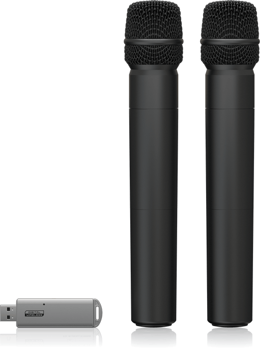 Behringer Ultralink ULM202USB High-Performance 2.4 GHz Digital Wireless System with 2 Handheld Microphones and Dual-Mode USB Receiver