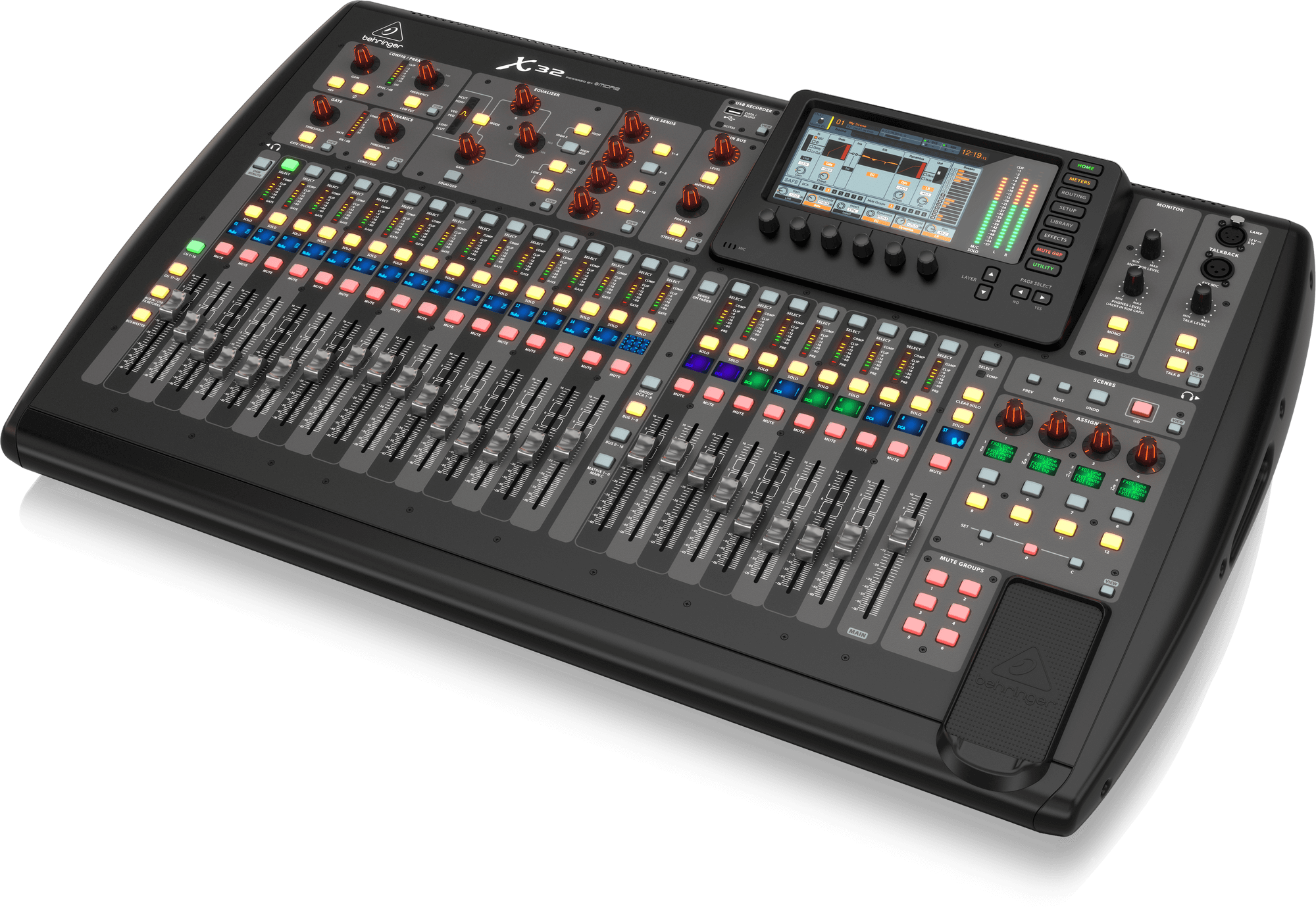 Behringer X32 40-Input, 25-Bus Digital Mixing Console with 32 Programmable MIDAS Preamps, 25 Motorized Faders, Channel LCD’s, 32-Channel Audio Interface and iPad/iPhone * Remote Control