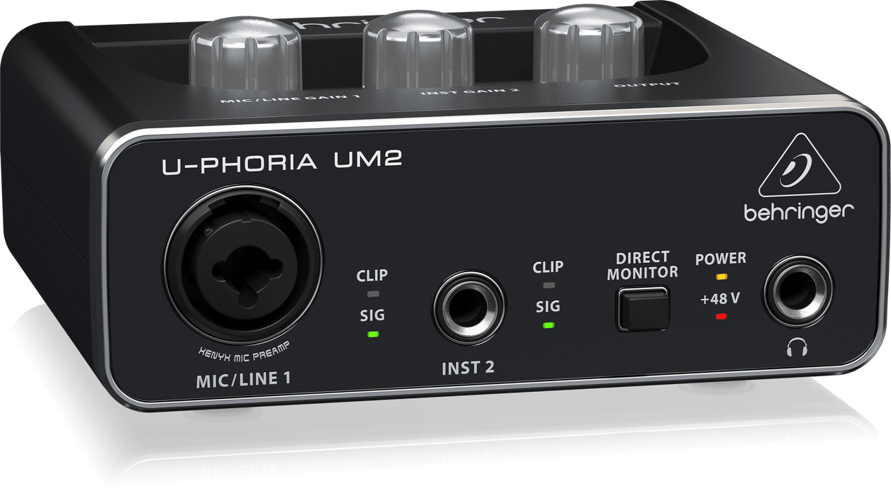 Behringer U-Phoria UM2 Audiophile 2x2 USB Audio Interface with XENYX Mic Preamplifier