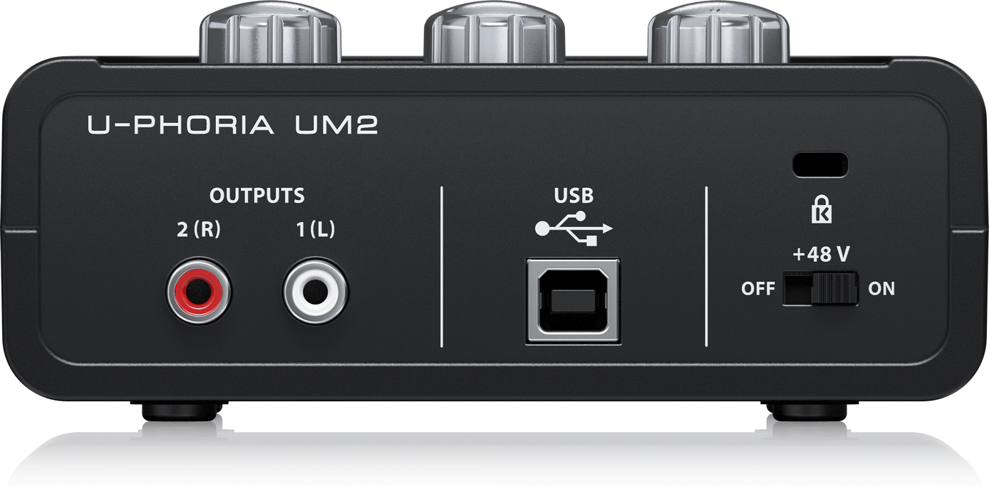 Behringer U-Phoria UM2 Audiophile 2x2 USB Audio Interface with XENYX Mic Preamplifier