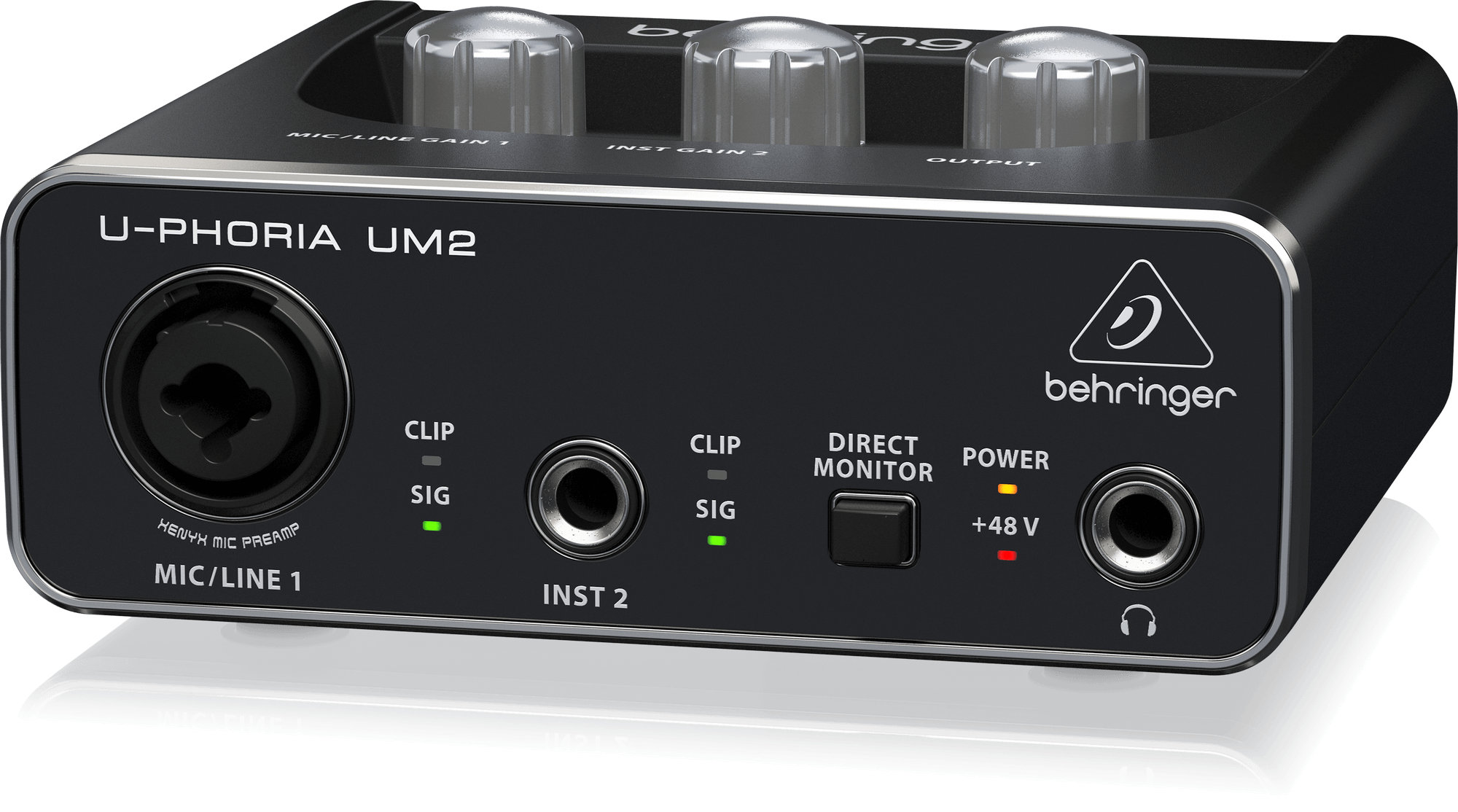 Behringer U-Phoria UM2 Audiophile 2x2 USB Audio Interface with XENYX Mic Preamplifier