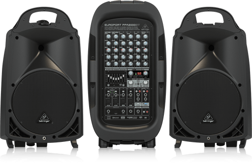 Behringer Europort PPA2000BT Ultra-Compact 2000W 8-Channel Portable PA System with Bluetooth Wireless Technology, Wireless Microphone Option, Klark Teknik Multi-FX Processor and FBQ Feedback Detection