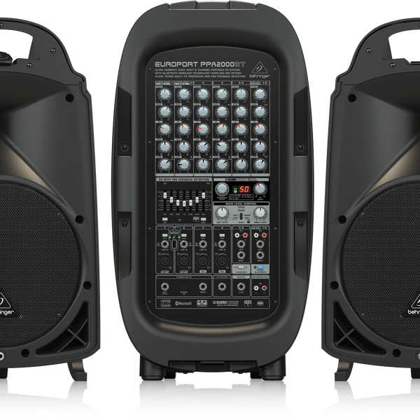 Behringer Europort PPA2000BT Ultra-Compact Powered Speakers 2000W 8-Ch