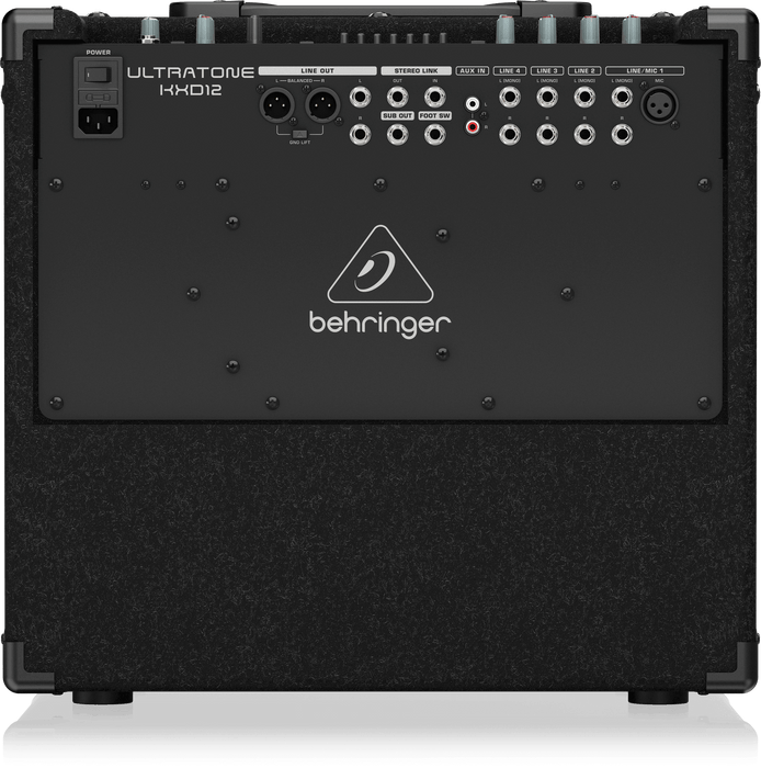 Behringer Ultratone KXD12 600-Watt 4-Channel PA System / Keyboard Amplifier with Original 12" TURBOSOUND Speaker, KLARK TEKNIK Multi-FX Processor and FBQ Feedback Detection