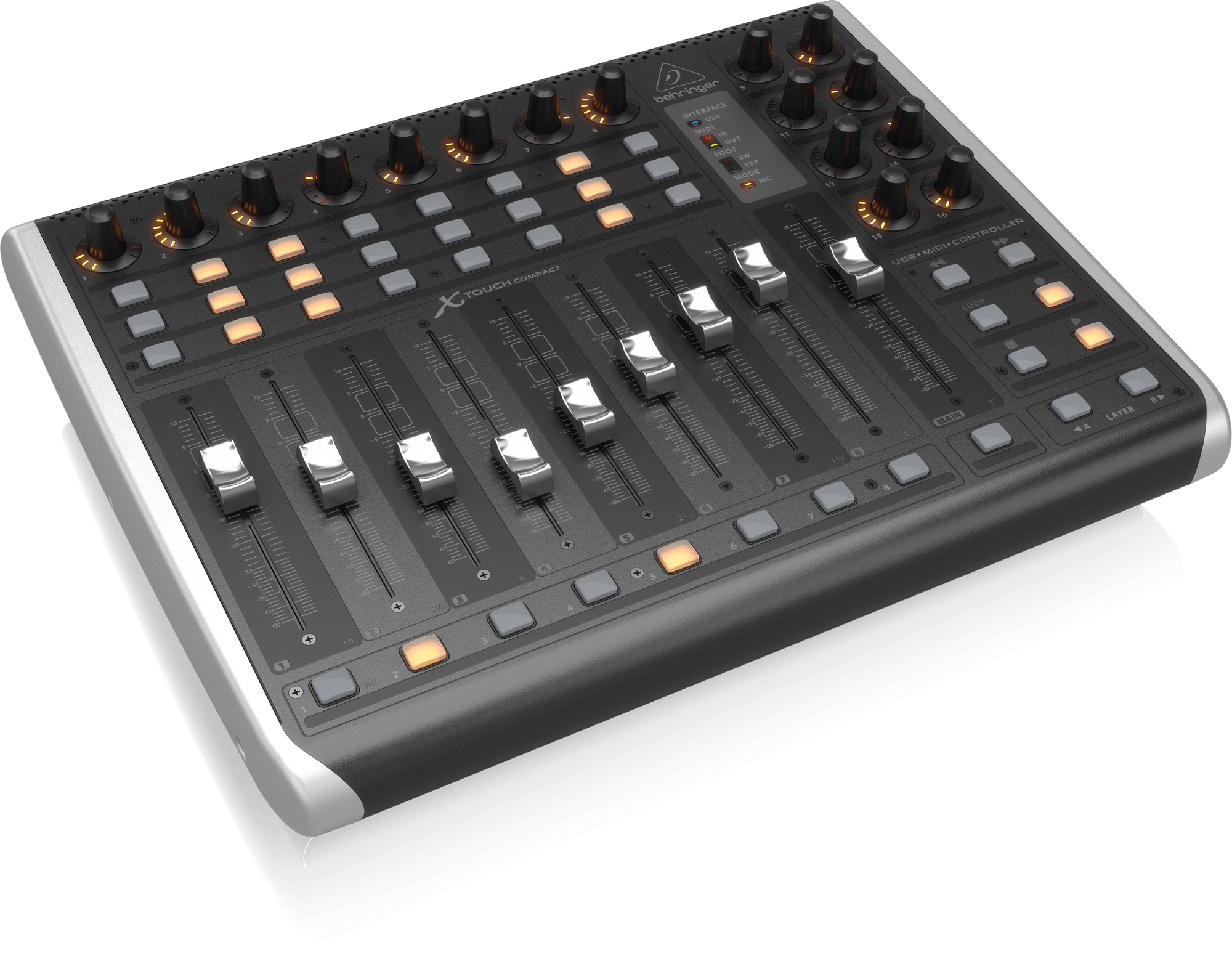 Behringer X-Touch Compact Universal USB/MIDI Controller with 9 Touch-Sensitive Motor Faders