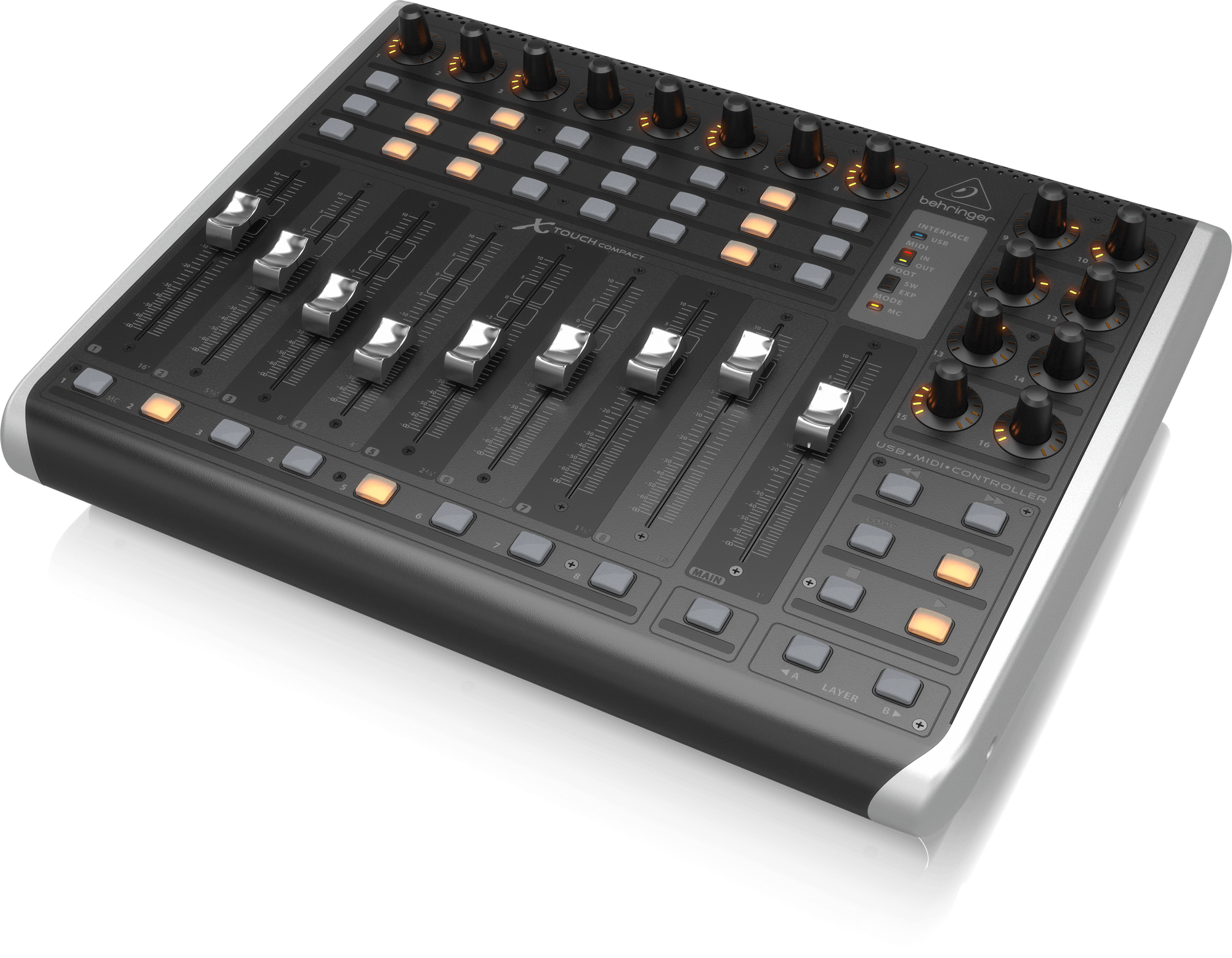 Behringer X-Touch Compact Universal USB/MIDI Controller with 9 Touch-Sensitive Motor Faders