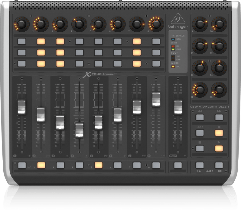 Behringer X-Touch Compact Universal USB/MIDI Controller with 9 Touch-Sensitive Motor Faders