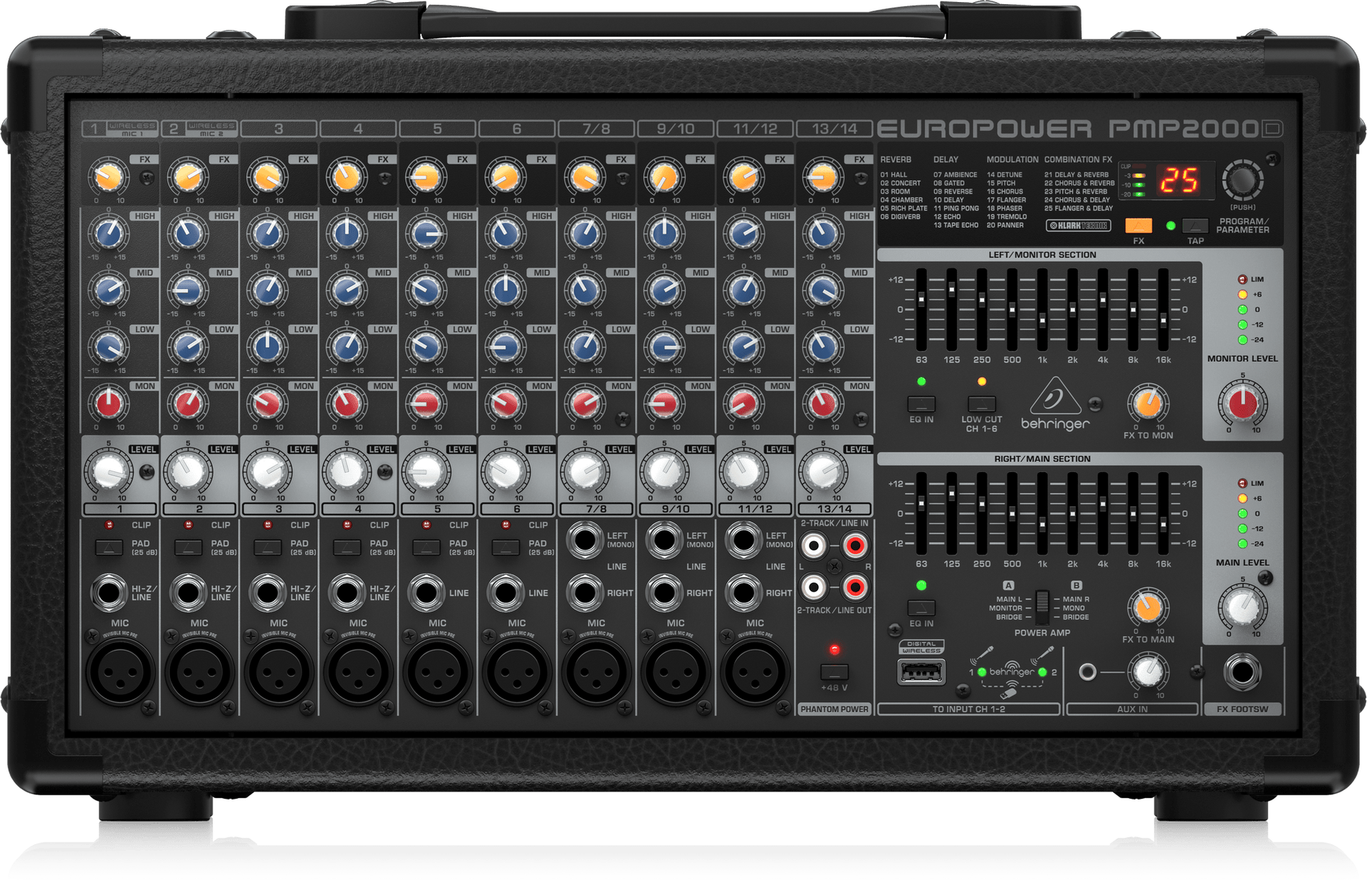 EUROPOWER PMP2000 パワードミキサー Behringer EUROPOWER PMP2000D 2000W 14Channel Powered Mixer with Klark