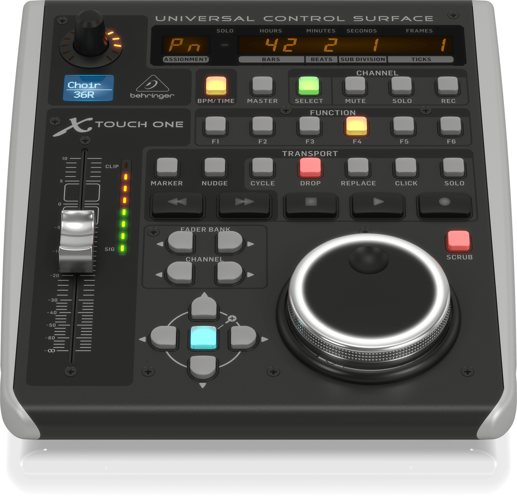 Behringer X-Touch One Universal Control Surface with Touch-Sensitive Motor Fader and LCD Scribble Strip