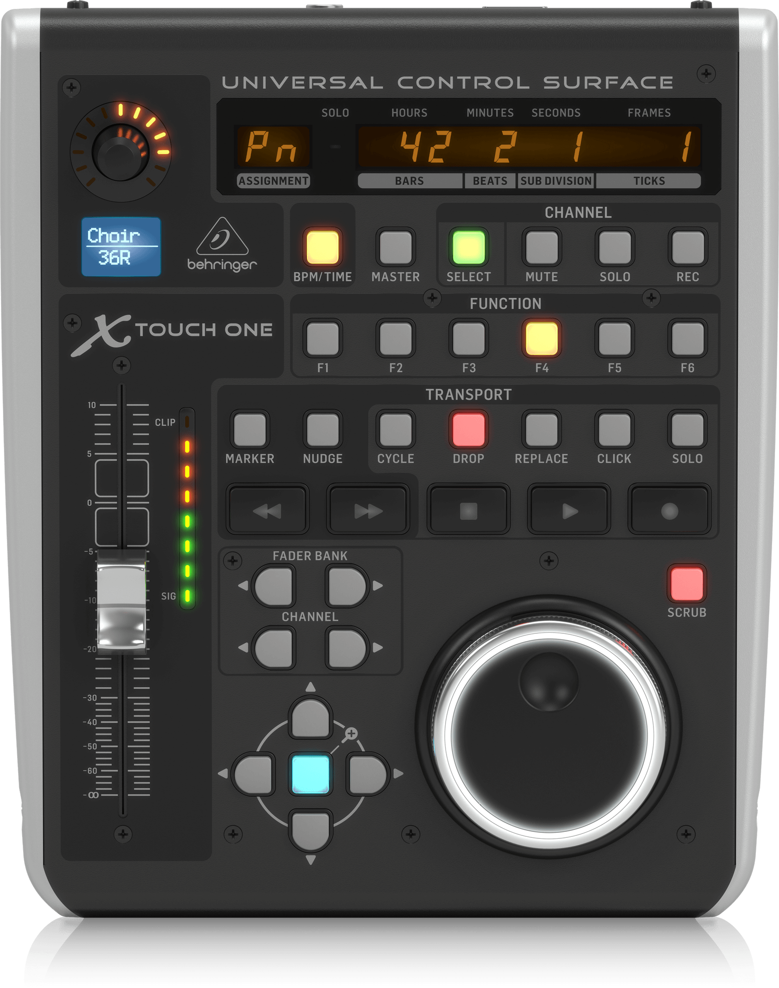 Behringer X-Touch One Universal Control Surface with Touch-Sensitive Motor Fader and LCD Scribble Strip