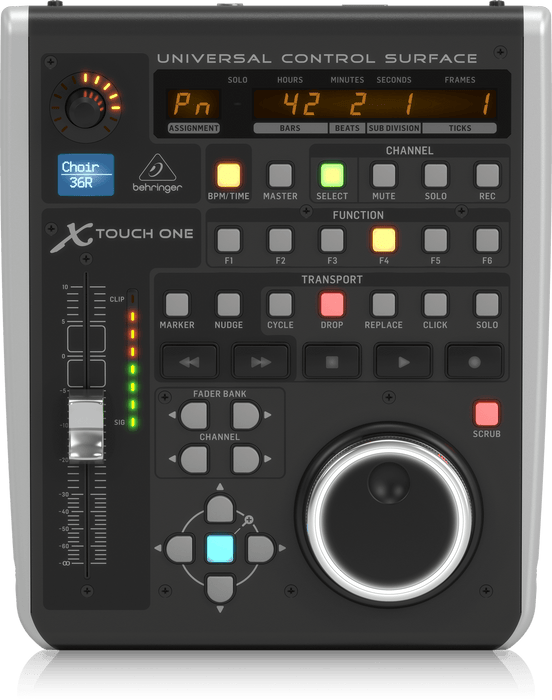 Behringer X-Touch One Universal Control Surface with Touch-Sensitive Motor Fader and LCD Scribble Strip